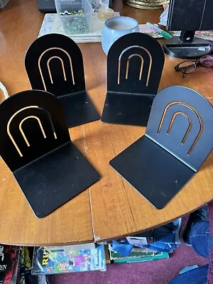 Set Of 4 Black Metal Bookends  • £0.99