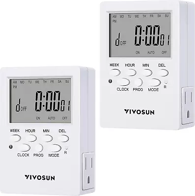 7 Day Programmable Digital Timer With Dual Outlet 20 On/Off UL Listed Heavy Dut • $38.09