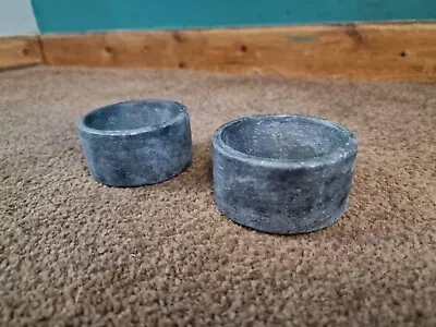 X2 Black/Grey Marble Salt & Pepper Open Cellars Pinch Pots Small • £15