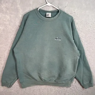 A1 Vintage 90s Cape Cod Whale Sweater Adult XL Green Faded Sweatshirt Mens • $34.99