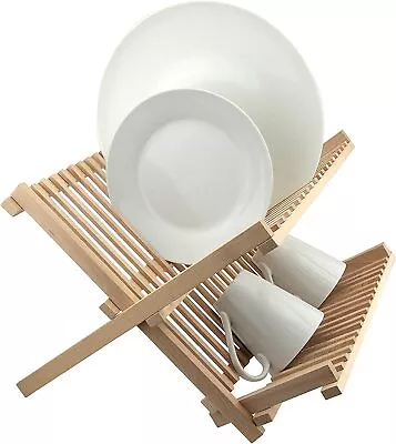 £99.99 • Buy Apollo 2 Tier Wooden Kitchen Dish Drainer Plates Rack Cutlery Holder Folding