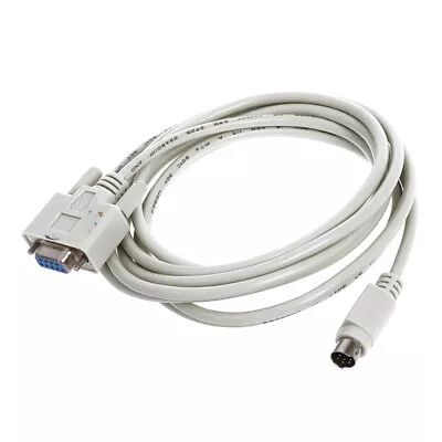 DB9P To 8P Mini Din RS232 Download Cable White 8.2 Ft For PLC DVP-EH R5O8h • $9.99