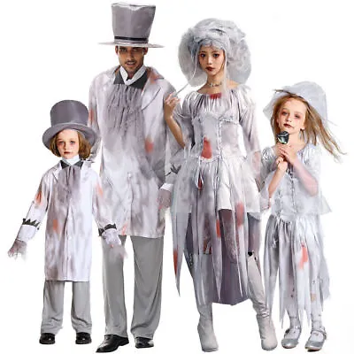 Halloween Zombie Bride Vampire Family Cosplay Party Costume Adults Kids Outfitღ • £18.39