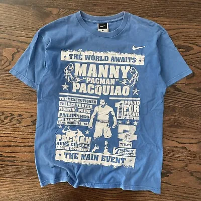 $25 • Buy Y2k 2000s Nike Manny Pacquiao Boxing Legend Filipino Champion T-Shirt Fits Sz M