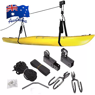 57KG Kayak Hoist Bike/ Ladder Lift Pulley System Garage Ceiling Storage Rack J • $38.89