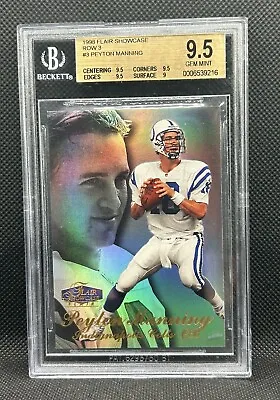 Peyton Manning RC BGS 9.5 Gem Mint 1998 Flair Showcase Row 3 #3 Colts Rookie • $99.99