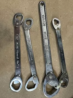 4 Vintage Heavy Duty Multi Wrenches 15-22 9-14 3/8 13/16 13/16-1 1/4 • $15