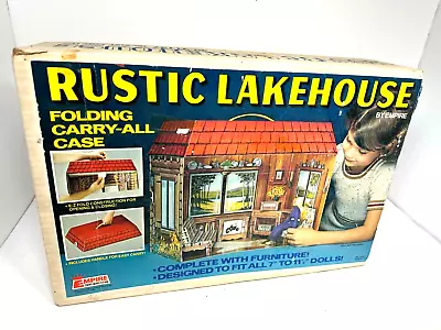 1970s Empire Rustic Lake House Folding Doll House With Furniture Vintage • $499.99