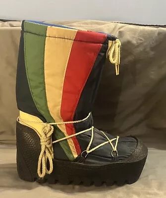 Vintage 70s 80s Rainbow Snow Moon Boots Mens Size 7 • $55