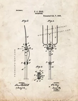 Pitchfork Patent Print Old Look • $25.95