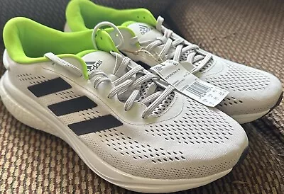 Adidas Supernova 2 Mens Size 9. 5 Running Shoes Dash Grey Blue Lime Green GW9093 • $32