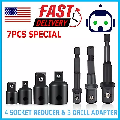 Drill Impact Adapter Reducer Extension Set Socket Driver Wrench 1/2 3/8 3/4 Tool • $8.75