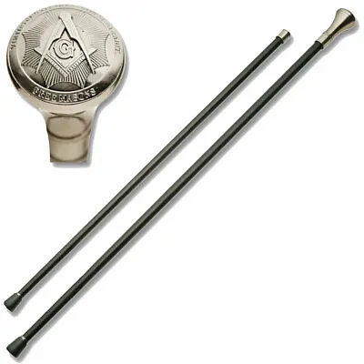 Mason Masonic Zinc Meta Walking Cane Staff Mobility Stick Rubber Foot Grip • $31.45