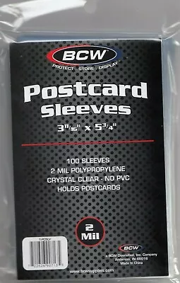 £12.25 • Buy 200 BCW Sleeves 3 11/16  X 5 3/4  Crystal Clear Vintage Postcards Photo Storage 