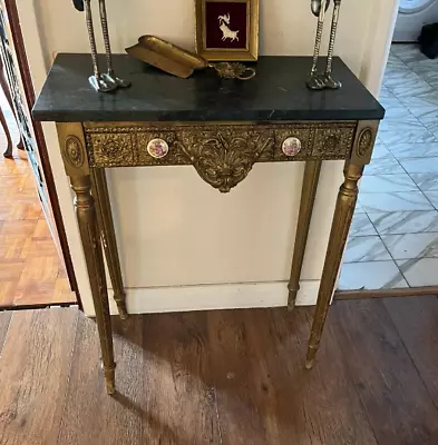 Antique Vintage Console Table High Quality French Marble Top Hallway • £149.99