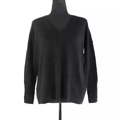 J. Crew Cashmere V-Neck Boyfriend Black Long Sleeve Sweater XXS Knit Pullover • $59