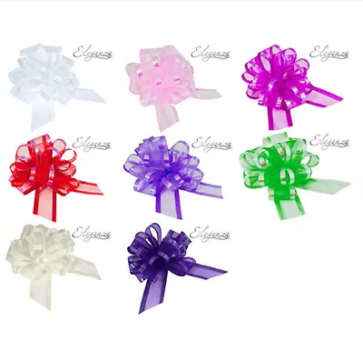 £1.79 • Buy 50mm Large Organza Ribbon Pull Bows Various Colours Wedding/party/giftwrap 