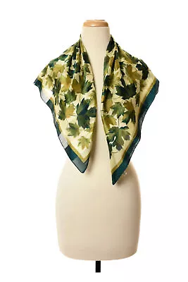 MAGENTA DESIGNS 2002 Square Multicolor Green Leaf Scarf 30”x 30” • $16