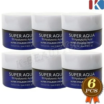 MISSHA Super Aqua Ultra Hyalron Cream 5ml X 6pcs Korean Skin Care K-Beauty NEW • $13.98