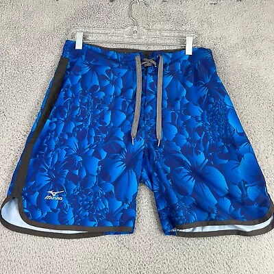 Mizuno Shorts Men's Volleyball Boardshorts Medium Blue Floral Shorts • $11.33