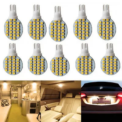 10X T10 LED 24SMD Warm White RV Trailer 921 192 1206 Car Side Light Dome Bulbs • $12.98