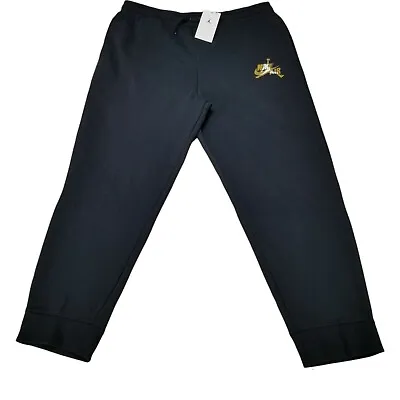 Jordan Jumpman Fleece Joggers Men's Sizes S M L XL 2XL Black Gold DH9502-012 • $59.95