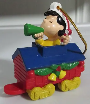 Snoopy Peanuts Christmas PVC Ornament Whitman's Train Yellow Red Blue Lucy • $12.99