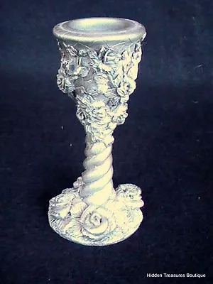 Masterworks Fine Pewter- Floral Candlestick Holder Figurine • $8.82
