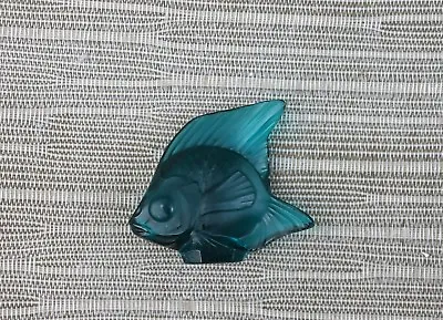 Antique R. Lalique Dark Green Teal Poisson Fish Frosted Seal ~ Block Signed • $346.50