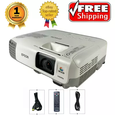 Refurbished Epson PowerLite 97H 3LCD Projector 2700 Lumens 1080i 2HDMI Bundle  • $161.50