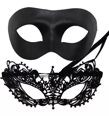 Couple 2pcs Masquerade Masks Venetian Costume Ball Wedding Cosplay Party Mask • $4.95