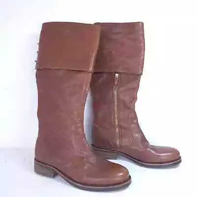 Vince Camuto Fays Chestnut Leather Over The Knee Foldable Riding Boots Size 6.5 • $59.45