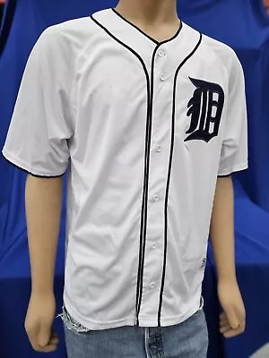 DETROIT TIGERS WHITE BUTTON-DOWN Shirt COOPERSTOWN COLLECTION JERSEY Mens XL • $25