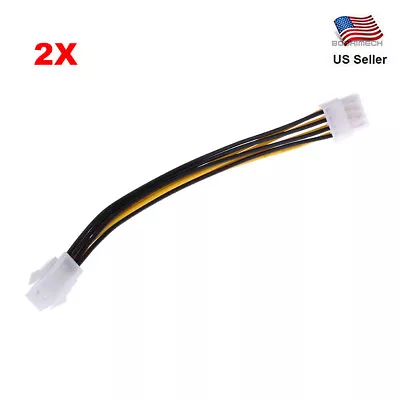 2pcs ATX 4Pin Female To 8Pin Male EPS Power Supply Cable Adapter • $6.98