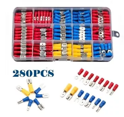 280Pcs Car Wire Assorted Insulated Electrical Terminals Connectors Crimp Box Kit • £5.59