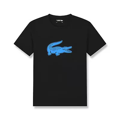Lacoste Mens 2024 Short Sleeves Striped Design Crocodile Logo Polo Shirt • £26.98