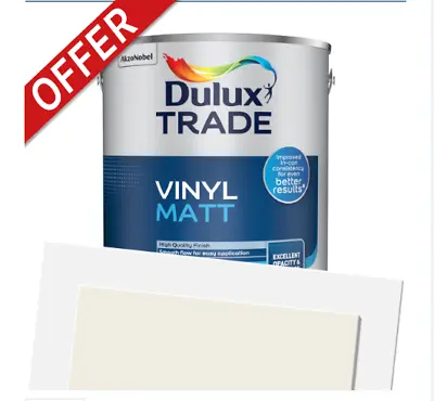 Dulux Trade Vinyl Matt 82YY85038 5L (Muslin White) (tinted For You) • £25