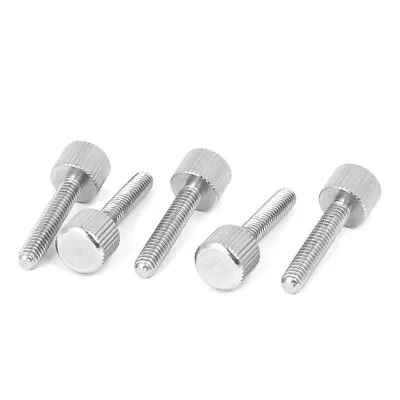 Computer PC Case Stainless Steel Flat Head Knurled Thumb Screw M4 X 20mm 5pcs • £5.73