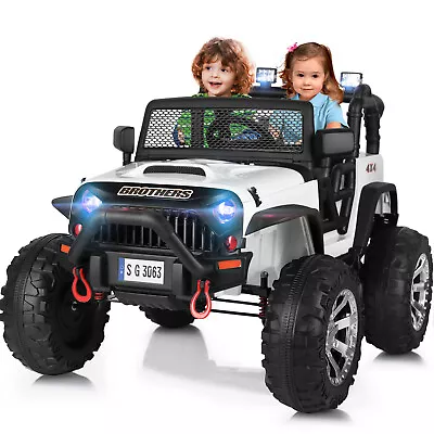 12V Kids White Ride On Car Truck Jeep Children Electric Toys W/ RC+LED Light+MP3 • $309.90