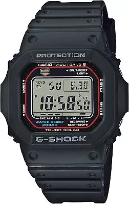 Casio G-Shock Men's Tough Solar Atomic Black Resin Sport 47mm Watch GWM5610-1 • $112.99