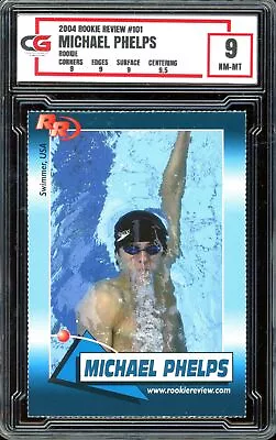 2004 Rookie Review #101 Olympic Swimmer ROOKIE Michael Phelps ~ GRADED CG 9 • $34.97