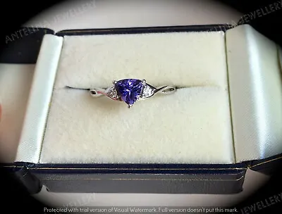 1.25CT Trillion Cut Tanzanite 14K White Gold Finish Wedding Engagement Ring • $77.51