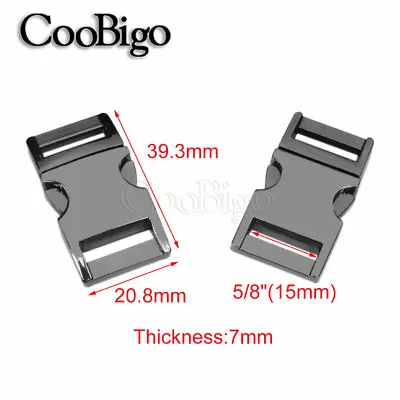 2X 5/8  Metal Side Release Buckles For DIY Pet Collar Outdoor BackPack Bag Part • $2.99