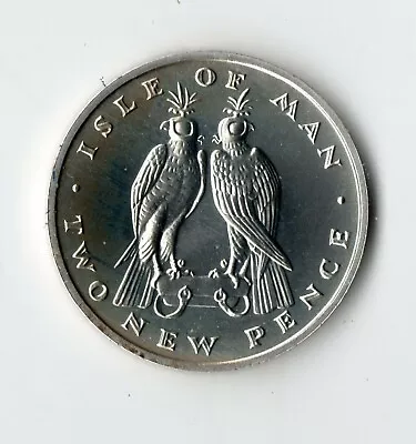 1975 Isle Of Man Sterling Silver .925 2p Coin • £14.99