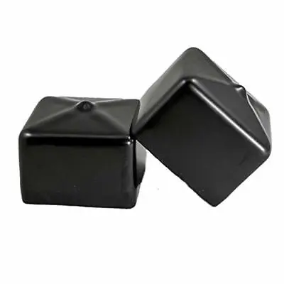 Prescott Plastics 1 1/2  Square Black Vinyl End Cap Pipe Rubber Cover ((E) 100) • $126.45