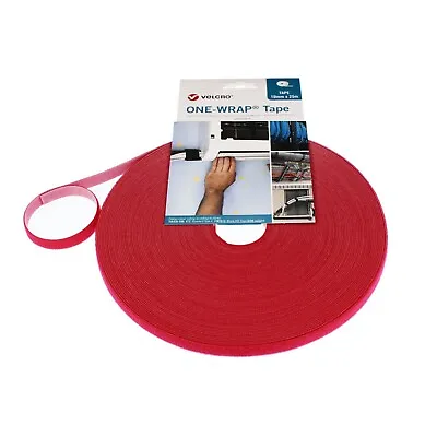 VELCRO® Brand ONE-WRAP® 10mm Cable Tie Red Double Sided Hook / Loop Strapping • £0.99
