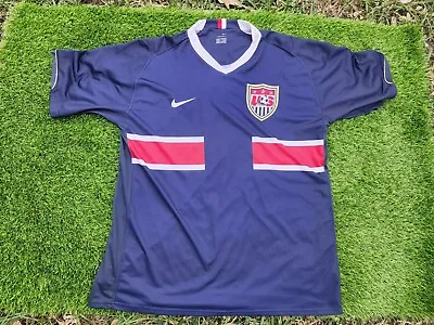 Vtg 2006 Nike USA Team Soccer Jersey Mens XL Blue Away Nike Sphere Dry  • $49.55