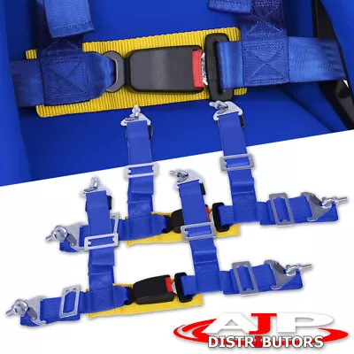 2  Pair Nylon Drift Tuning Track Safety Seat Belt Harness Quick Snap Blue • $34.99