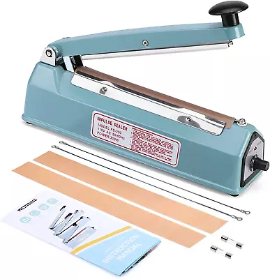 Manual Heat Sealer Machine For Plastic Bags Shrink Wrap Bag Sealers Blue NEW • $76.48