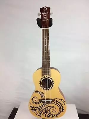 Fair Luna Uke Tattoo Spruce Concert Ukulele Natural W/ Gig Bag • $67.32